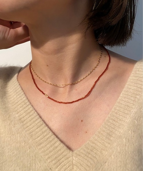 SHENERY（シーナリー）の「【WEB限定】バンブービーズネックレス（ネックレス・レディース・ブラック/オフホワイト/レッド・FREE）」の21枚目の写真