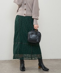 natural couture | 【ZOZO先行】長さ変えられる合皮パイピングレーススカート(スカート)