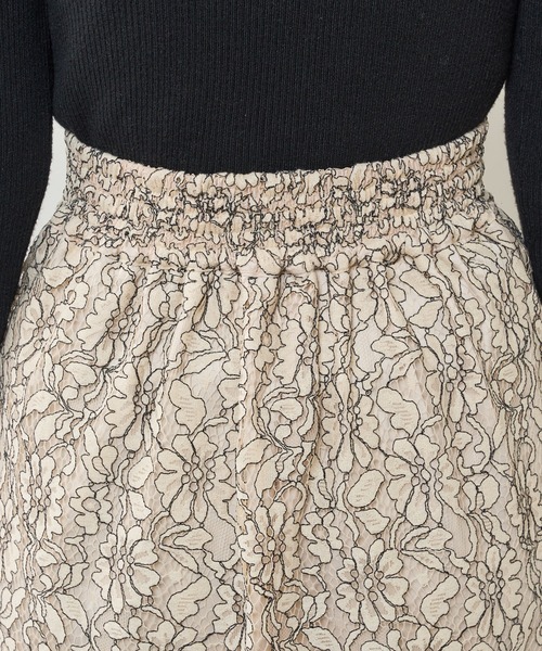 natural couture（ナチュラルクチュール）の「長さ変えられる合皮パイピングレーススカート（スカート・レディース・アイボリー/ブラック/ブラウン/グリーン・FREE）」の20枚目の写真
