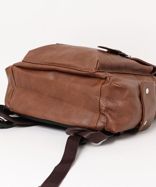 STYLEBLOCK(スタイルブロック)の「レザータッチバックパック(バックパック/リュック・メンズ・ダークブラウン/ライトブラウン/ブラック・FREE)」の5枚目の写真