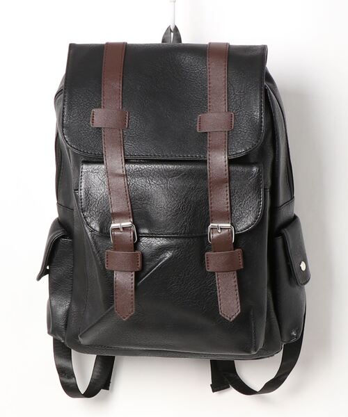 STYLEBLOCK(スタイルブロック)の「レザータッチバックパック(バックパック/リュック・メンズ・ダークブラウン/ライトブラウン/ブラック・FREE)」の8枚目の写真