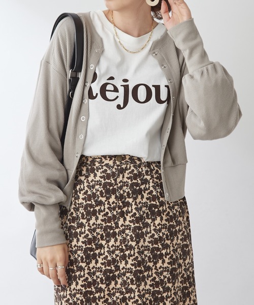 DISCOAT(ディスコート)の「【WEB限定】ワッフルショートカーディガン(カーディガン/ボレロ・レディース・ブラック/ブラウン/グリーン/グレイッシュベージュ/テラコッタ/オフホワイト/イエロー/レッド/グリーン系その他・FREE)」の10枚目の写真