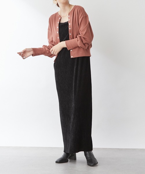 DISCOAT(ディスコート)の「【WEB限定】ワッフルショートカーディガン(カーディガン/ボレロ・レディース・ブラック/ブラウン/グリーン/グレイッシュベージュ/テラコッタ/オフホワイト/イエロー/レッド/グリーン系その他・FREE)」の12枚目の写真