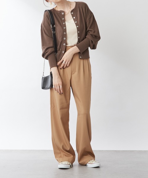 DISCOAT(ディスコート)の「【WEB限定】ワッフルショートカーディガン(カーディガン/ボレロ・レディース・ブラック/ブラウン/グリーン/グレイッシュベージュ/テラコッタ/オフホワイト/イエロー/レッド/グリーン系その他・FREE)」の16枚目の写真