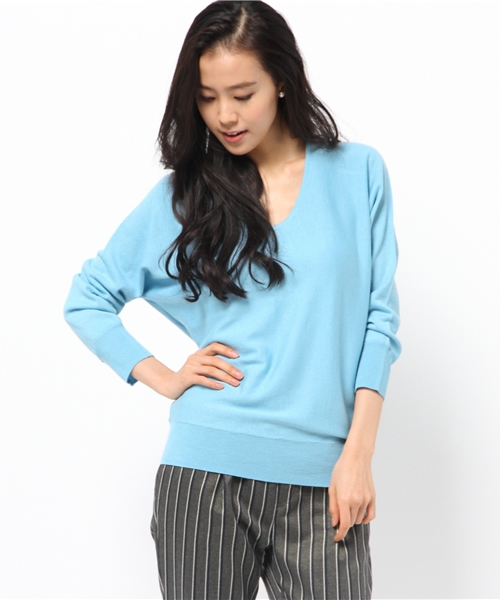 SHIPS for women（シップスフォーウィメン）の「12G ウールシルク ドルマンスリーブ プルオーバー（ニット/セーター・レディース・オフホワイト/ライトグレー/ピンク/ライトブルー/コバルトブルー・ONE SIZE）」の3枚目の写真
