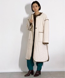 パイピングキルトコート