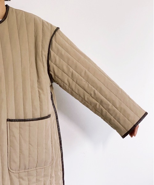ottilie（オティーリエ）の「パイピングキルトコート（ミリタリージャケット・レディース・ブラック/ベージュ/アイボリー・FREE）」の12枚目の写真