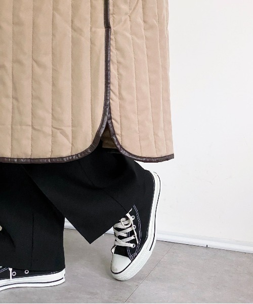 ottilie（オティーリエ）の「パイピングキルトコート（ミリタリージャケット・レディース・ブラック/ベージュ/アイボリー・FREE）」の10枚目の写真