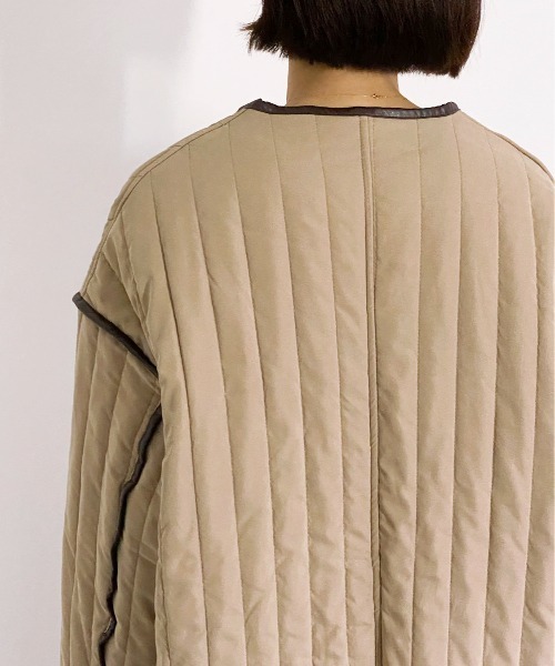 ottilie（オティーリエ）の「パイピングキルトコート（ミリタリージャケット・レディース・ブラック/ベージュ/アイボリー・FREE）」の13枚目の写真