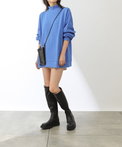 COLONY 2139（コロニートゥーワンスリーナイン）の「裏毛ハイネックプルオーバー（スウェット・レディース・ブラック/モカ/グリーン/アイボリー/ブルー・MEDIUM/LARGE）」の5枚目の写真