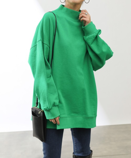 COLONY 2139（コロニートゥーワンスリーナイン）の「裏毛ハイネックプルオーバー（スウェット・レディース・ブラック/モカ/グリーン/アイボリー/ブルー・MEDIUM/LARGE）」の4枚目の写真