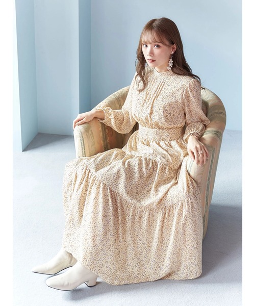 【SinceThen】 可愛い 花柄 エンパイアワンピース ドレス SinceThen】 可愛い 花柄 エンパイアワンピース ドレス (Since