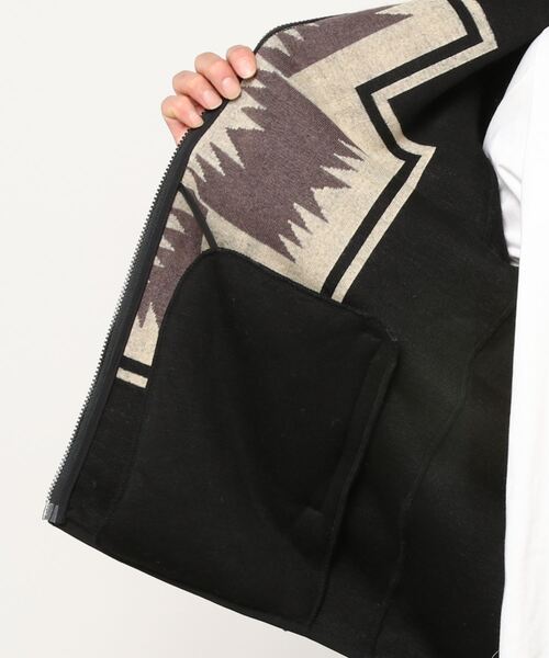 PENDLETON(ペンドルトン)の「PENDLETON(ペンドルトン) ボアスタンドジップブルゾン Boa Stand Zip Blouson(ブルゾン・メンズ・ブラック/キャメル/アイボリー・LARGE/MEDIUM)」の6枚目の写真