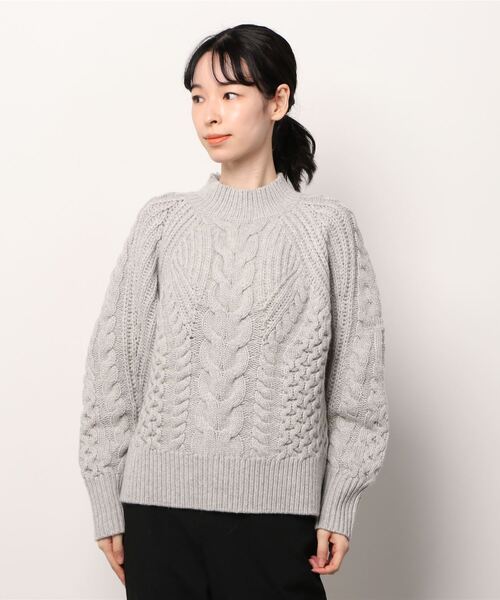 Banana Republic(バナナリパブリック)の「カシミヤ ケーブルニット クロップドセーター(ニット/セーター・レディース・ピンク/ライトグレー・S/XS/M)」の10枚目の写真