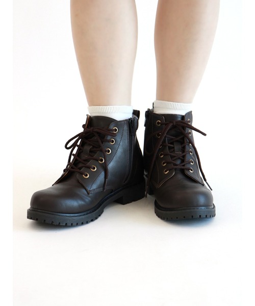 ehka sopo（エヘカソポ）の「レースアップブーツ（ブーツ・レディース・キャメル/ブラウン/ブラック・MEDIUM/LARGE/SMALL）」の3枚目の写真