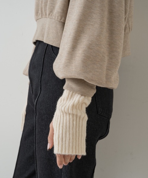 Kastane(カスタネ)の「【新色追加】ニットリブアームウォーマー(アームカバー・レディース・ブラック/グレー/アイボリー/イエロー・FREE)」の16枚目の写真