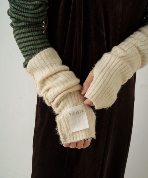 Kastane(カスタネ)の「【新色追加】ニットリブアームウォーマー(アームカバー・レディース・ブラック/グレー/アイボリー/イエロー・FREE)」の18枚目の写真