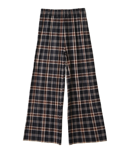 alcali(アルカリ)の「チェック柄プリントボックスプリーツパンツ【取り扱い店舗限定】(その他パンツ・レディース・ブラウン/オフホワイト/ネイビー・FREE)」の4枚目の写真