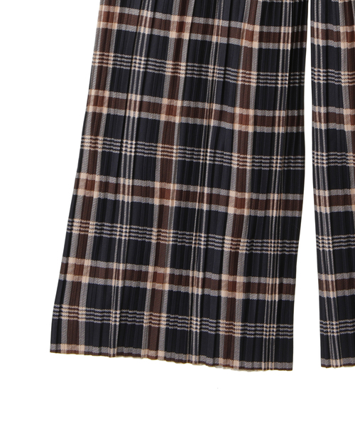 alcali(アルカリ)の「チェック柄プリントボックスプリーツパンツ【取り扱い店舗限定】(その他パンツ・レディース・ブラウン/オフホワイト/ネイビー・FREE)」の7枚目の写真