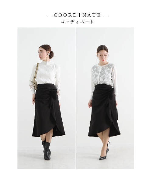 Sawa a la mode(サワアラモード)の「スリット入りフリルタイトスカート(スカート・レディース・ブラック・FREE)」の5枚目の写真