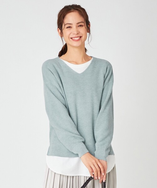 ANY(エニィ)の「【洗える】NEW SPRING KNIT(ニット/セーター・レディース・ローズ系/ベージュ系/パープル系/グリーン系/ライトグレー系・F)」の4枚目の写真
