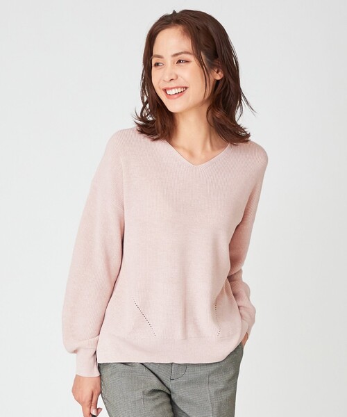 ANY(エニィ)の「【洗える】NEW SPRING KNIT(ニット/セーター・レディース・ローズ系/ベージュ系/パープル系/グリーン系/ライトグレー系・F)」の5枚目の写真