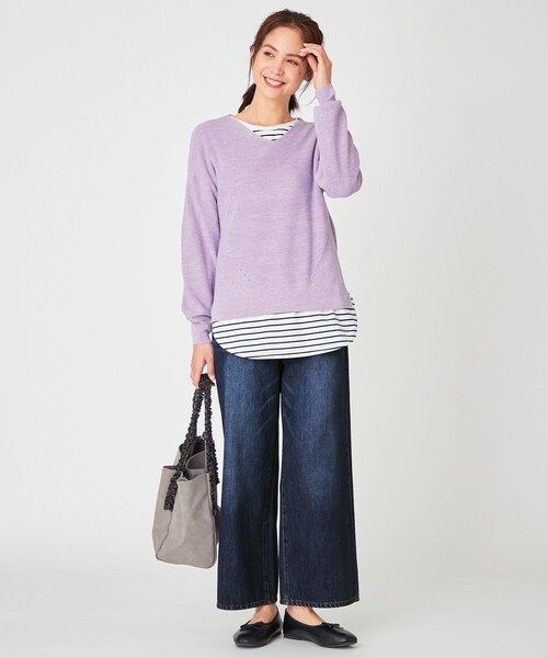 ANY(エニィ)の「【洗える】NEW SPRING KNIT(ニット/セーター・レディース・ローズ系/ベージュ系/パープル系/グリーン系/ライトグレー系・F)」の14枚目の写真
