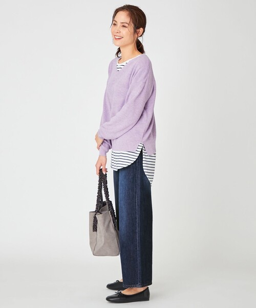 ANY(エニィ)の「【洗える】NEW SPRING KNIT(ニット/セーター・レディース・ローズ系/ベージュ系/パープル系/グリーン系/ライトグレー系・F)」の15枚目の写真