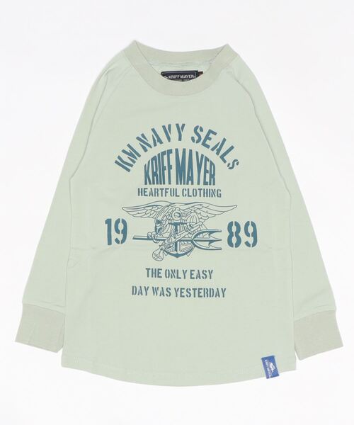 KRIFF MAYER Kid's Collection（クリフメイヤーキッズコレクション）の「ラグランロンTEE（Tシャツ/カットソー・キッズ・チャコール/ロイヤルブルー/セージグリーン/グレー・160/120/130/150/170/140）」の3枚目の写真