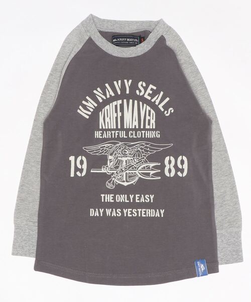 KRIFF MAYER Kid's Collection（クリフメイヤーキッズコレクション）の「ラグランロンTEE（Tシャツ/カットソー・キッズ・チャコール/ロイヤルブルー/セージグリーン/グレー・160/120/130/150/170/140）」の18枚目の写真