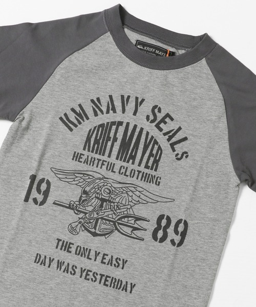 KRIFF MAYER Kid's Collection（クリフメイヤーキッズコレクション）の「ラグランロンTEE（Tシャツ/カットソー・キッズ・チャコール/ロイヤルブルー/セージグリーン/グレー・160/120/130/150/170/140）」の9枚目の写真