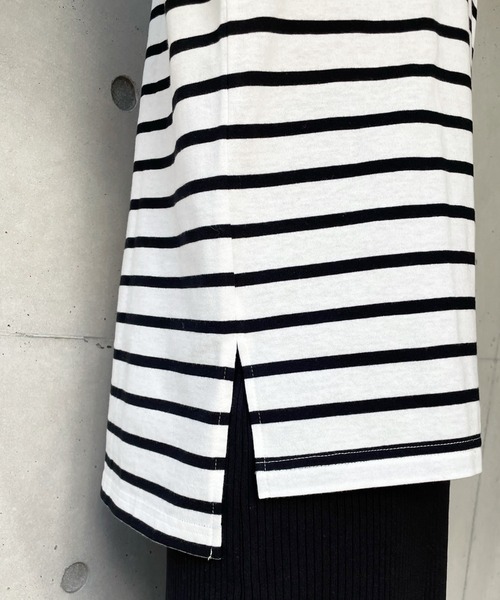 DouDou（ドゥドゥ）の「袖ギャザーボーダーTEE（Tシャツ/カットソー・レディース・その他・FREE）」の7枚目の写真