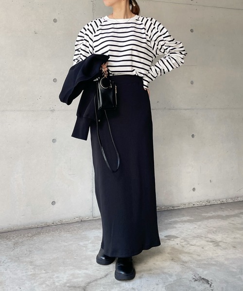 DouDou（ドゥドゥ）の「袖ギャザーボーダーTEE（Tシャツ/カットソー・レディース・その他・FREE）」の8枚目の写真