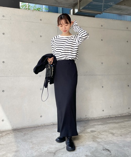 DouDou（ドゥドゥ）の「袖ギャザーボーダーTEE（Tシャツ/カットソー・レディース・その他・FREE）」の10枚目の写真