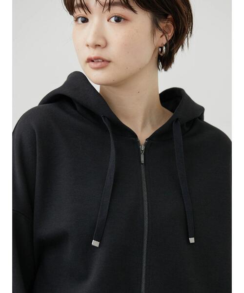 AMERICAN HOLIC（アメリカンホリック）の「ポンチドロップショルダーZIPパーカー（カーディガン/ボレロ・レディース・ブラック/グレイッシュベージュ・M/L）」の8枚目の写真