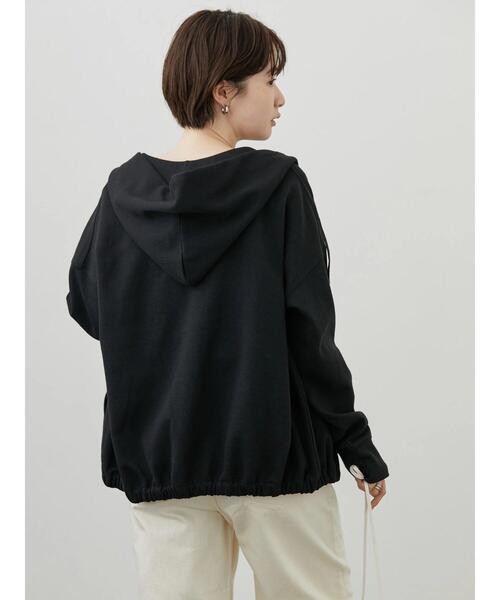 AMERICAN HOLIC（アメリカンホリック）の「ポンチドロップショルダーZIPパーカー（カーディガン/ボレロ・レディース・ブラック/グレイッシュベージュ・M/L）」の9枚目の写真