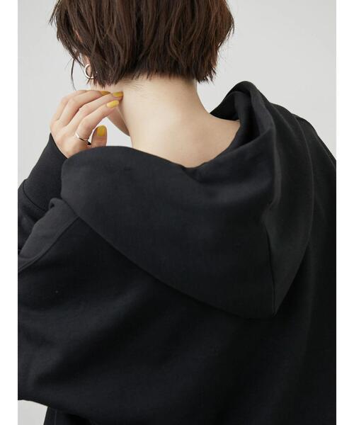 AMERICAN HOLIC（アメリカンホリック）の「ポンチドロップショルダーZIPパーカー（カーディガン/ボレロ・レディース・ブラック/グレイッシュベージュ・M/L）」の10枚目の写真