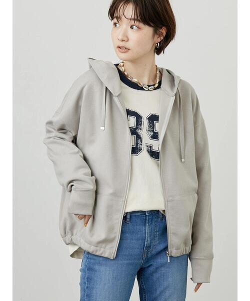 AMERICAN HOLIC（アメリカンホリック）の「ポンチドロップショルダーZIPパーカー（カーディガン/ボレロ・レディース・ブラック/グレイッシュベージュ・M/L）」の15枚目の写真