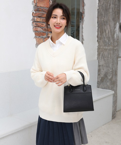 MERCURYDUO（マーキュリーデュオ）の「【MERCURYDUO/マーキュリーデュオ】ロッテ　両アオリポケット　スモール　ハンドバッグ（ハンドバッグ・レディース・ブルー/ベージュ/ブラック/ダークブラウン/アイボリー・FREE）」の10枚目の写真