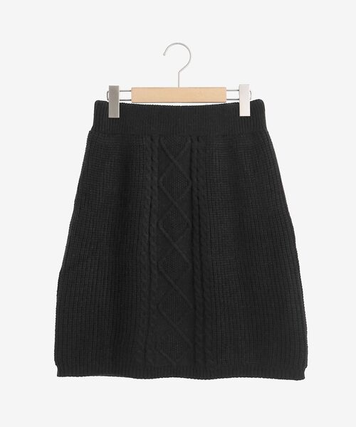 MAJESTIC LEGON（マジェスティックレゴン）の「ケーブル柄ミニニットスカート（スカート・レディース・ブラック/ブラウン/アイボリー・MEDIUM）」の2枚目の写真