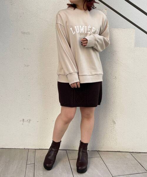 MAJESTIC LEGON（マジェスティックレゴン）の「ケーブル柄ミニニットスカート（スカート・レディース・ブラック/ブラウン/アイボリー・MEDIUM）」の22枚目の写真