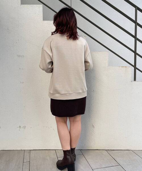 MAJESTIC LEGON（マジェスティックレゴン）の「ケーブル柄ミニニットスカート（スカート・レディース・ブラック/ブラウン/アイボリー・MEDIUM）」の5枚目の写真