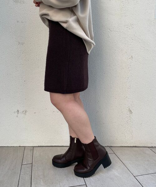 MAJESTIC LEGON（マジェスティックレゴン）の「ケーブル柄ミニニットスカート（スカート・レディース・ブラック/ブラウン/アイボリー・MEDIUM）」の8枚目の写真