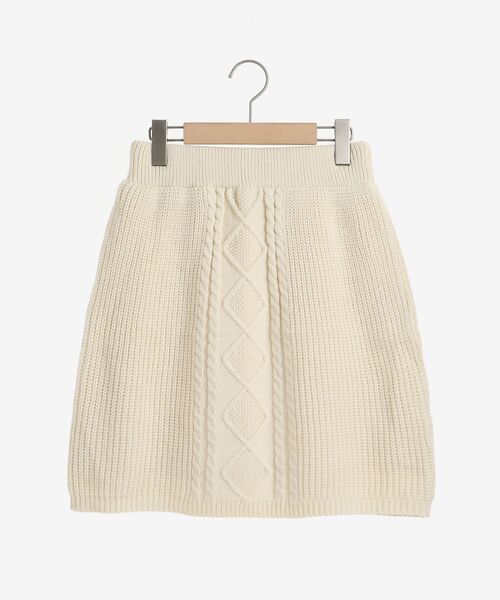 MAJESTIC LEGON（マジェスティックレゴン）の「ケーブル柄ミニニットスカート（スカート・レディース・ブラック/ブラウン/アイボリー・MEDIUM）」の9枚目の写真