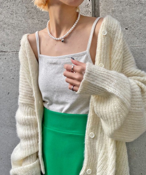 CIAOPANIC（チャオパニック）の「カップ付きキャミソール（Tシャツ/カットソー・レディース・ライトグレー/ブラック/オフホワイト/サックスブルー/イエロー・FREE）」の17枚目の写真