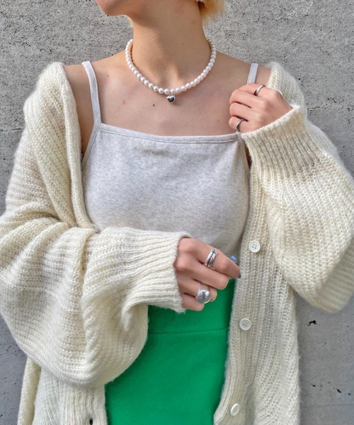 CIAOPANIC（チャオパニック）の「カップ付きキャミソール（Tシャツ/カットソー・レディース・ライトグレー/ブラック/オフホワイト/サックスブルー/イエロー・FREE）」の19枚目の写真