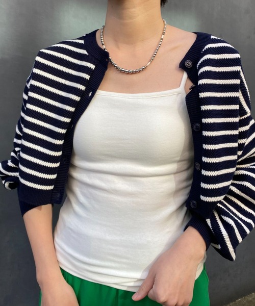 CIAOPANIC（チャオパニック）の「カップ付きキャミソール（Tシャツ/カットソー・レディース・ライトグレー/ブラック/オフホワイト/サックスブルー/イエロー・FREE）」の18枚目の写真