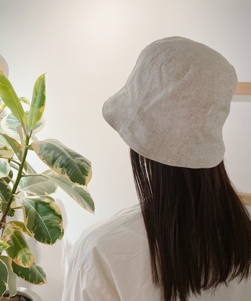 Me%(ミィパーセント)の「リネンHAT(ハット・レディース・ブラック/アイボリー・FREE)」の7枚目の写真