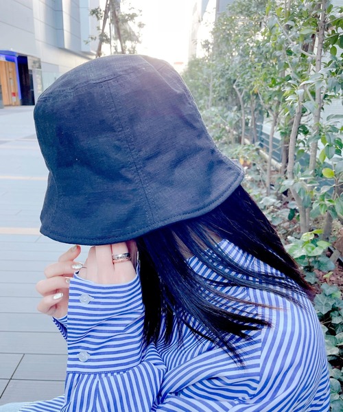 Me%(ミィパーセント)の「リネンHAT(ハット・レディース・ブラック/アイボリー・FREE)」の6枚目の写真