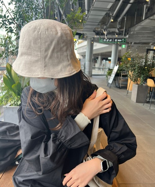 Me%(ミィパーセント)の「リネンHAT(ハット・レディース・ブラック/アイボリー・FREE)」の15枚目の写真